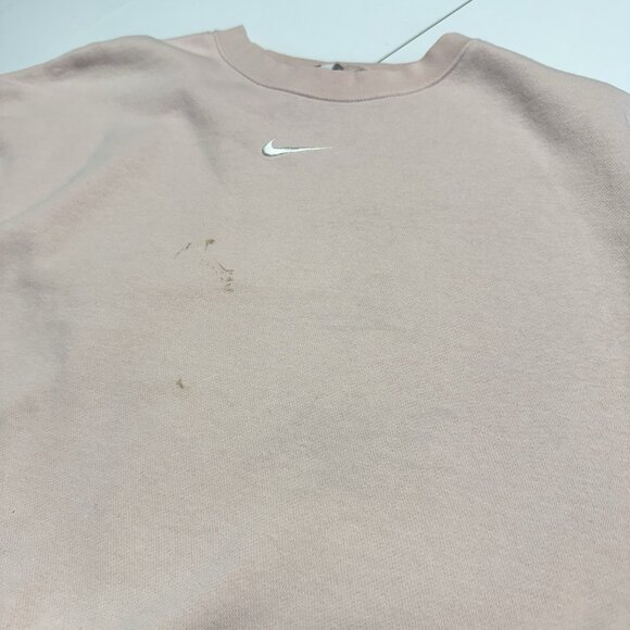 Nike Center Check Sweatshirt Womens Large Relaxed Crop Style Baby Pink - Picture 5 of 10